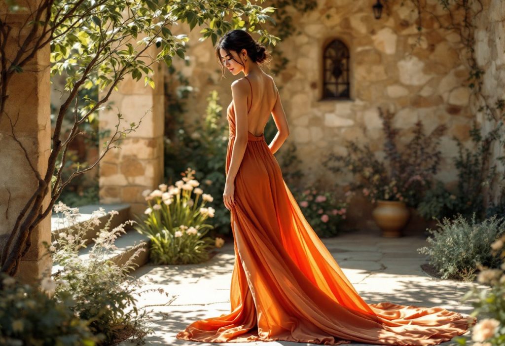 La robe longue terracotta fendue : symbole d&rsquo;élégance et de sensualité