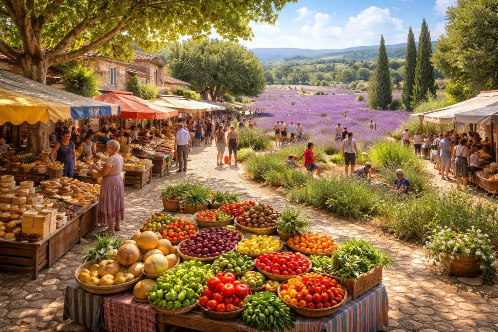 Bons plans Provence avec marchés provençaux, lavande gratuite et activités nature économiques